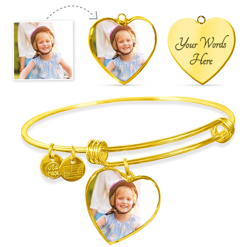 "Corra" Luxury Heart Bangle w/ Mother's Day Message