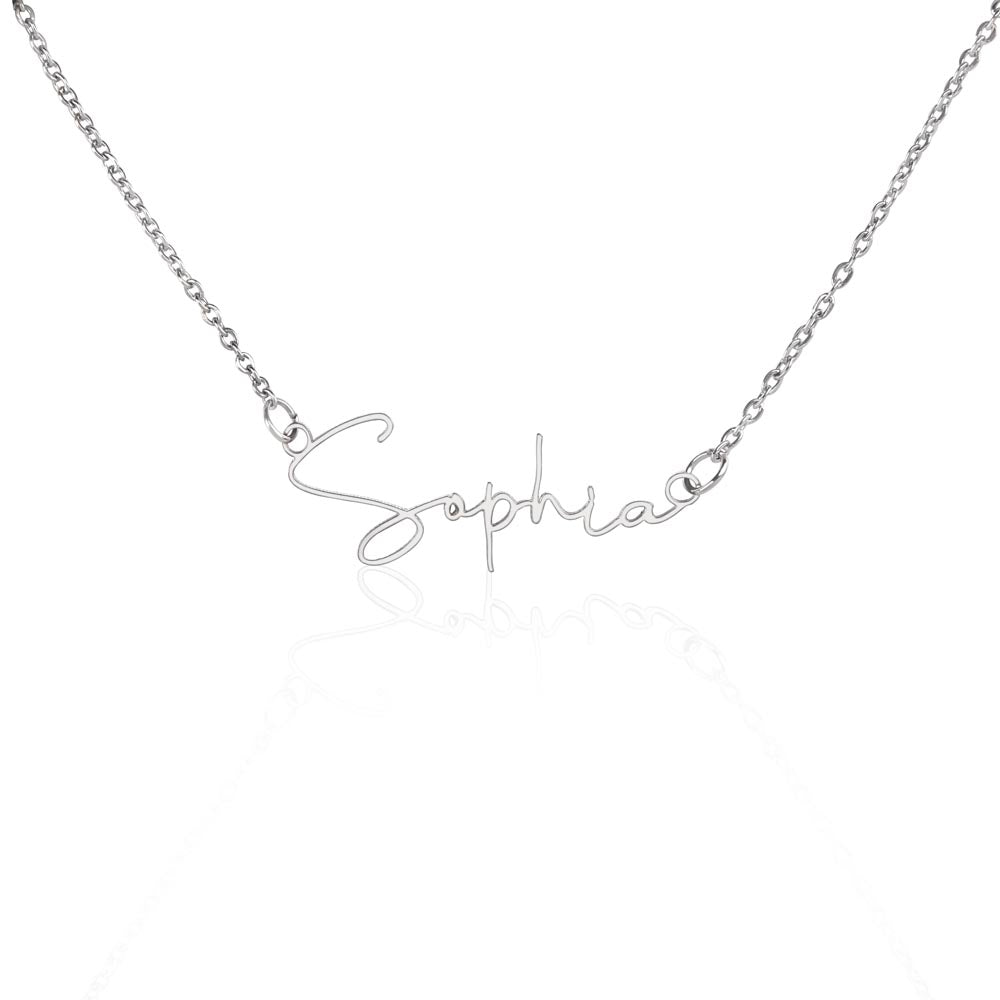 "Nomi" Script Name Necklace w/Birthday Message