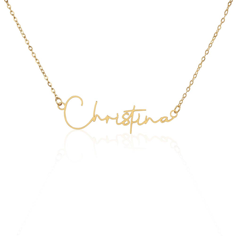 "Nomi" Script Name Necklace w/Birthday Message