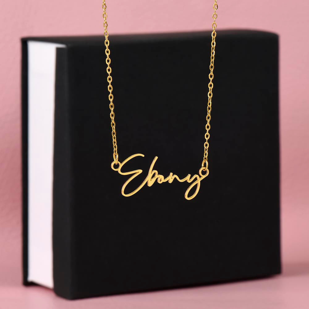 "Nomi" Script Name Necklace w/Birthday Message