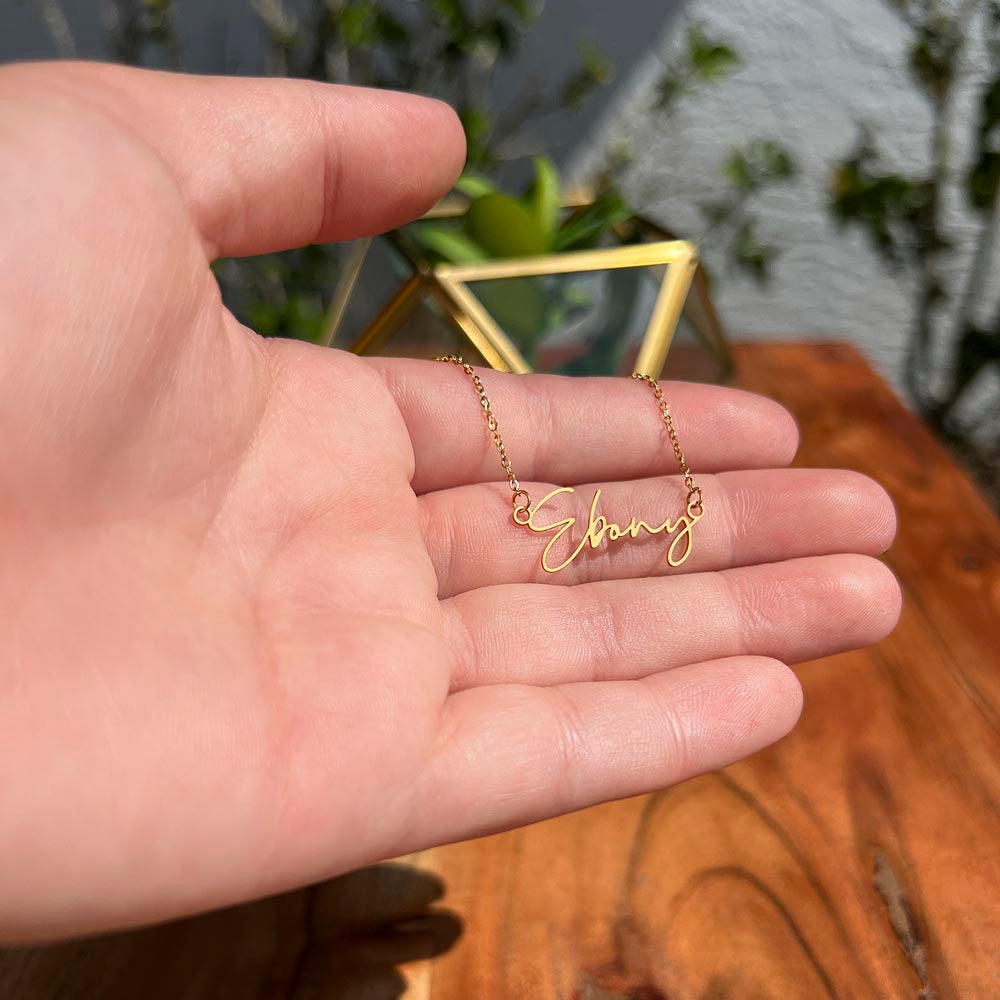 "Nomi" Script Name Necklace w/Birthday Message