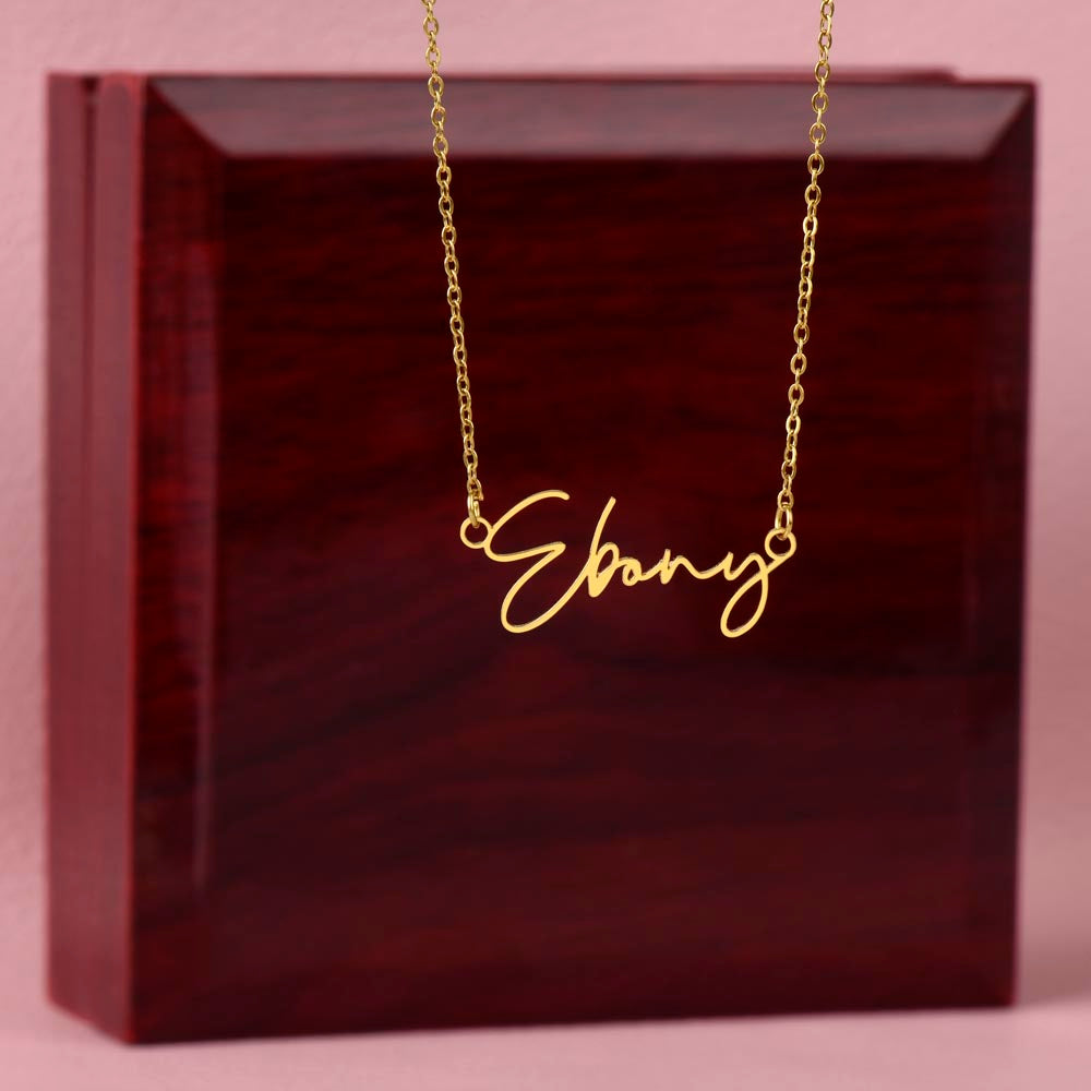 "Nomi" Script Name Necklace w/Birthday Message
