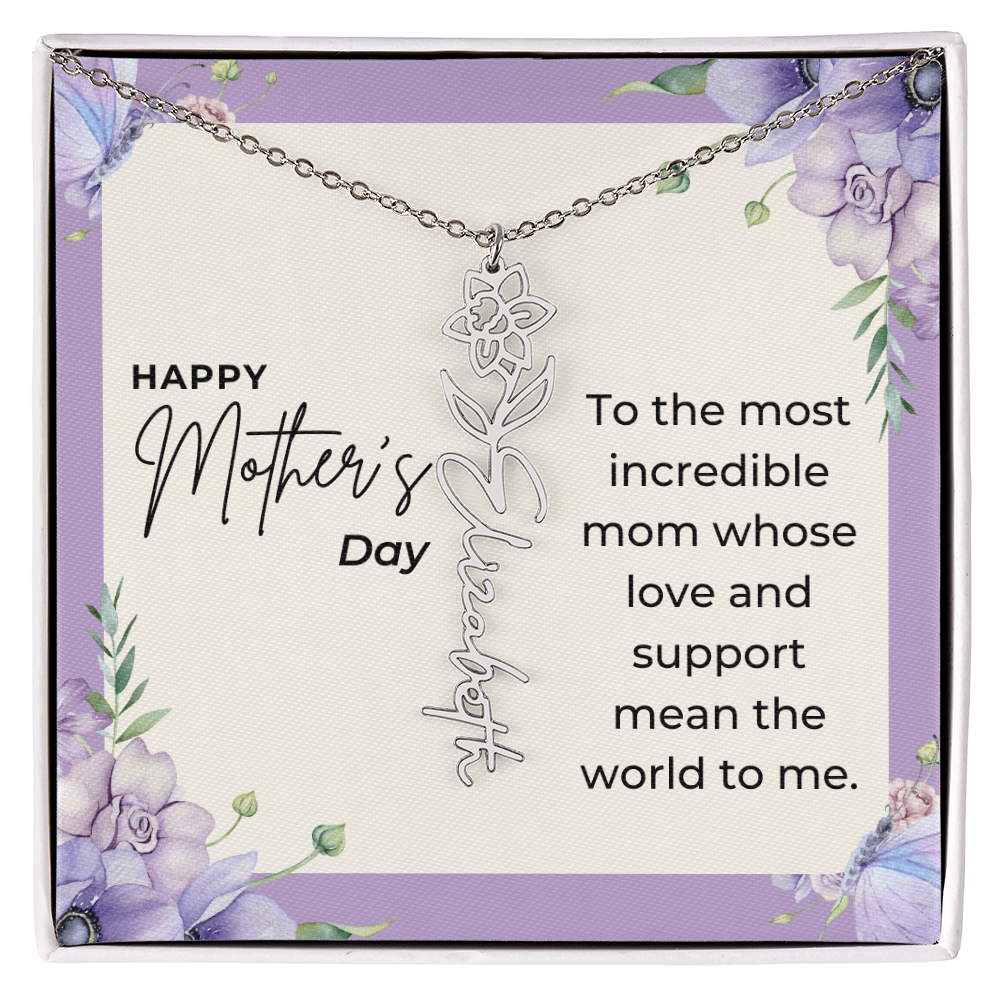"Vireya" Flower Name Necklace