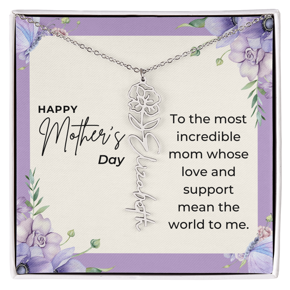 "Vireya" Flower Name Necklace