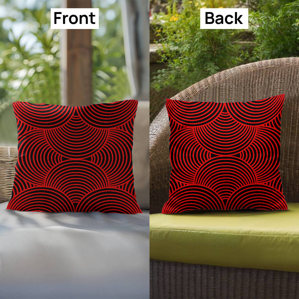 Red and Black Indoor/Outdoor Pillow
