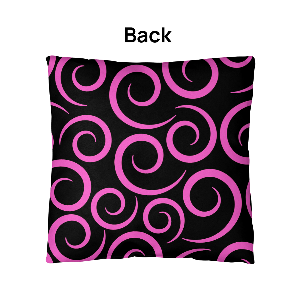 Pink Swirl Reversible Indoor/Outdoor Pillow