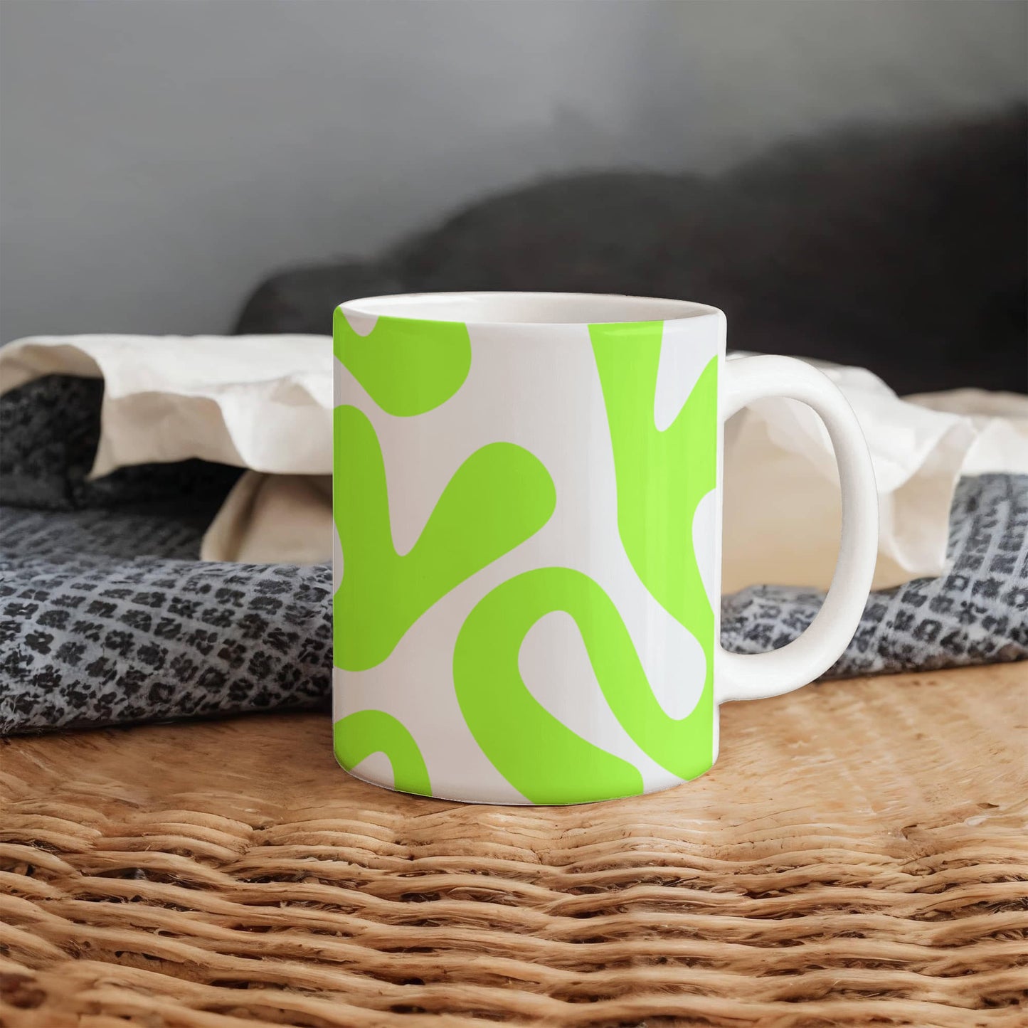Swirly Lime Green Mug