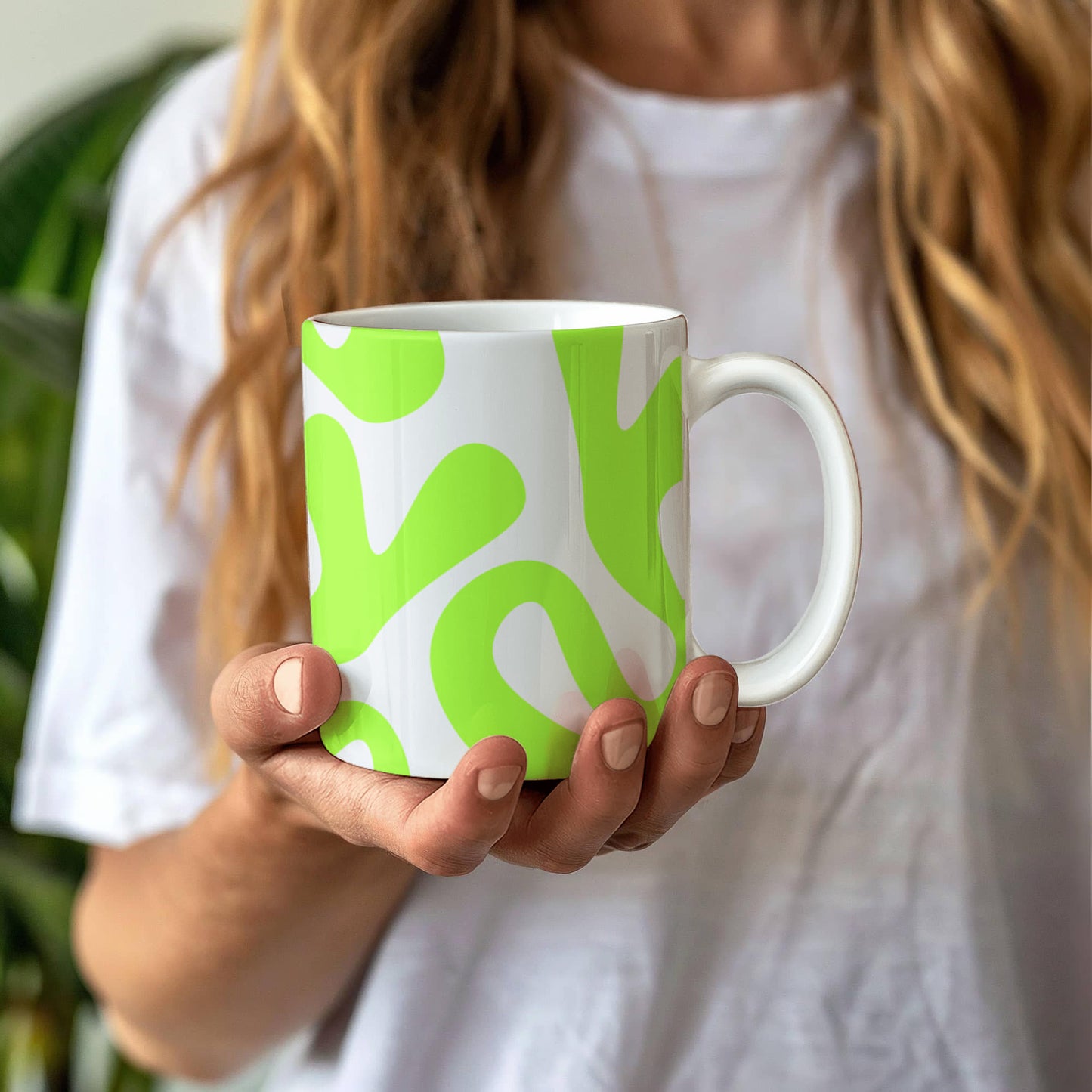 Swirly Lime Green Mug