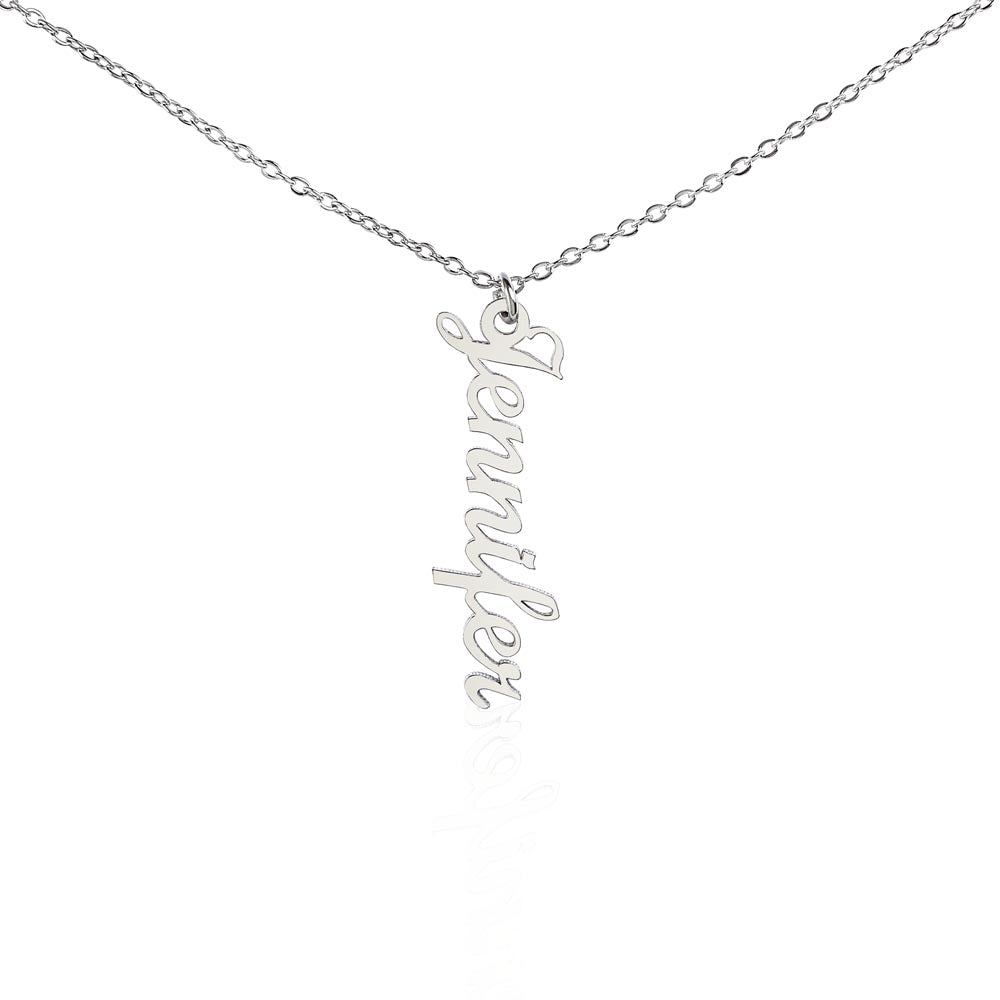 "Kinrae" Vertical Name Necklace w/o Message