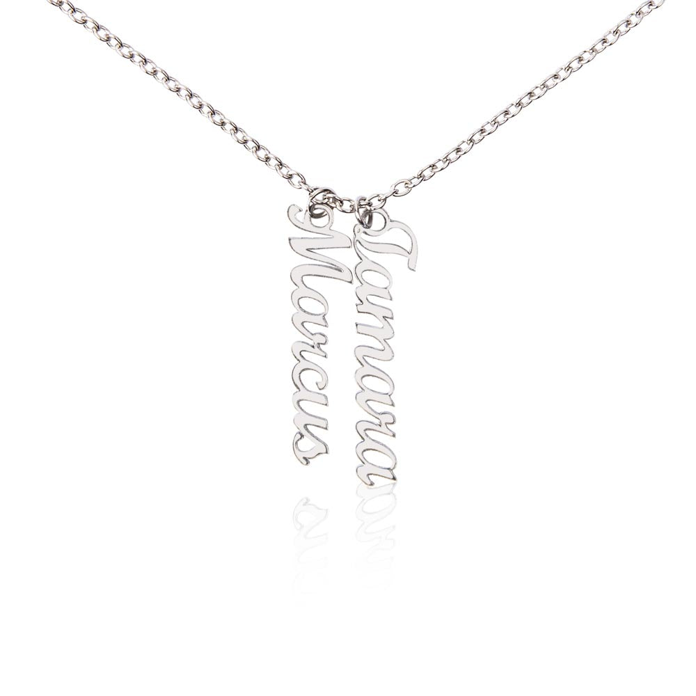 "Kinrae" Vertical Name Necklace w/o Message