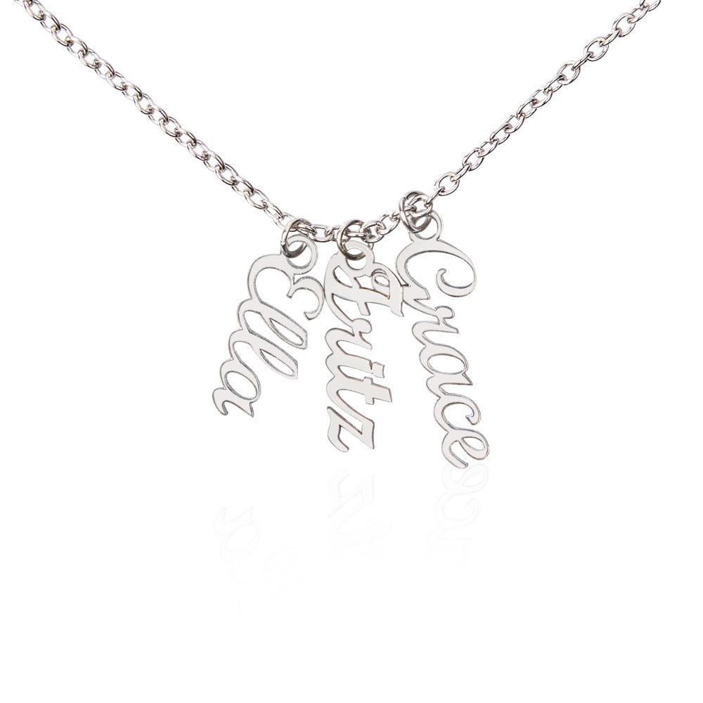 "Kinrae" Vertical Name Necklace w/o Message