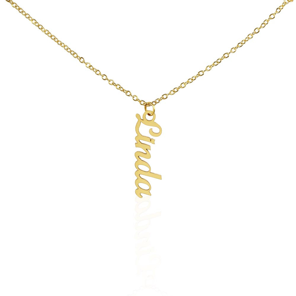 "Kinrae" Vertical Name Necklace w/o Message