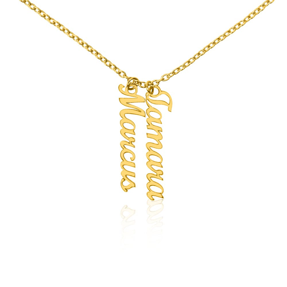 "Kinrae" Vertical Name Necklace w/o Message