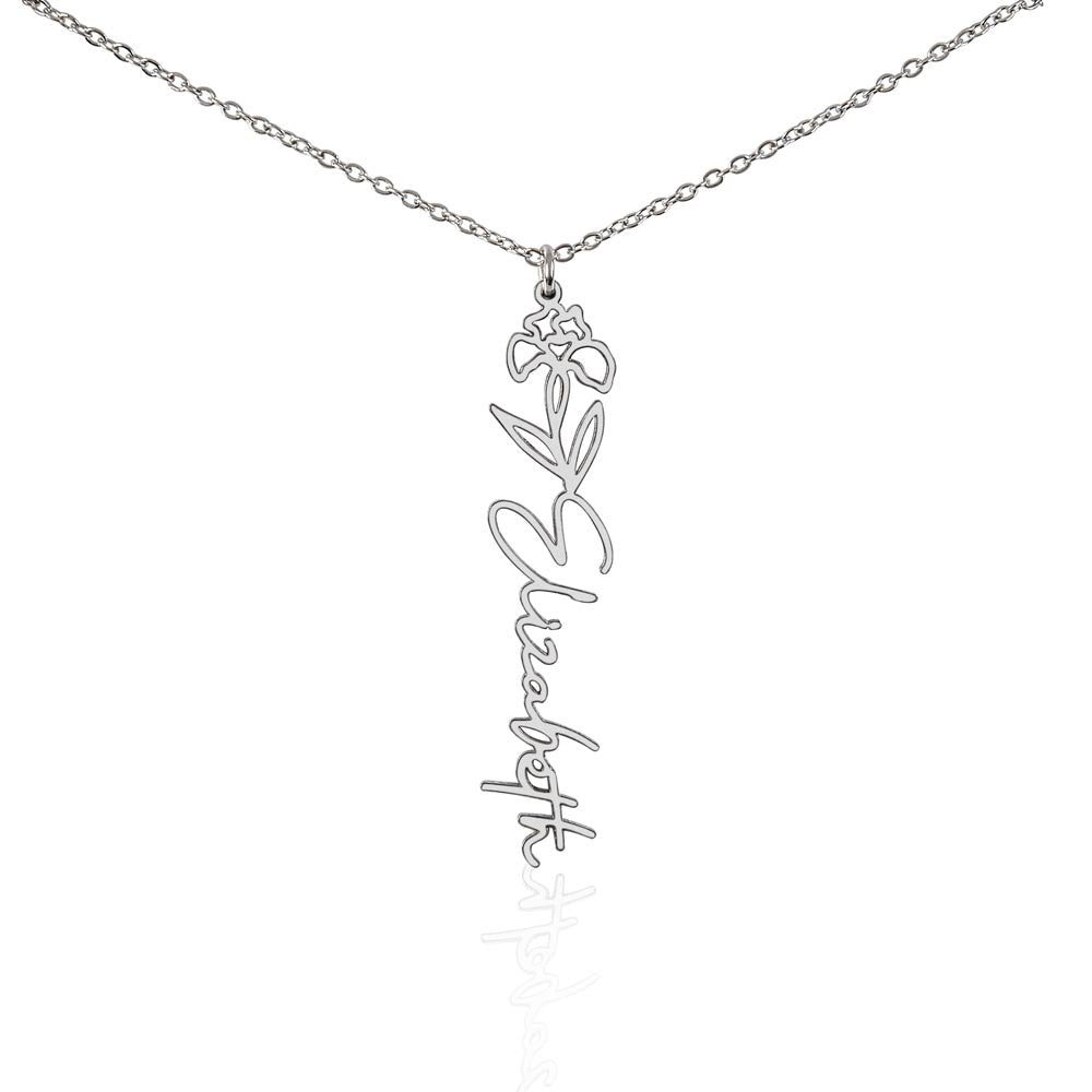 "Vireya" Flower Name Necklace w/o Message