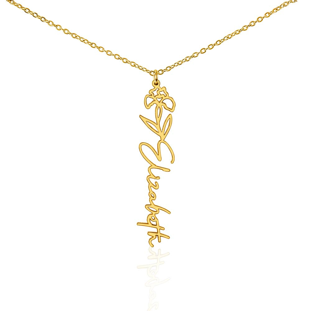 "Vireya" Flower Name Necklace w/o Message