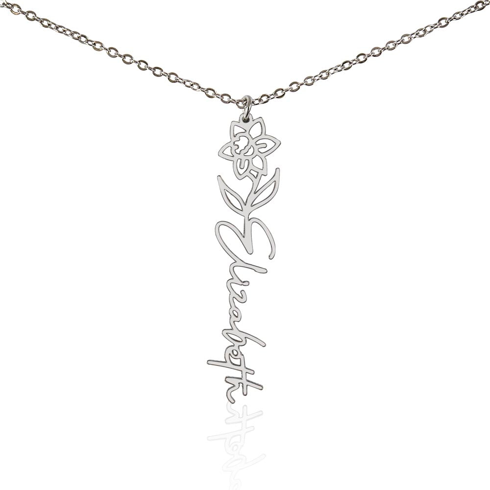 "Vireya" Flower Name Necklace w/o Message