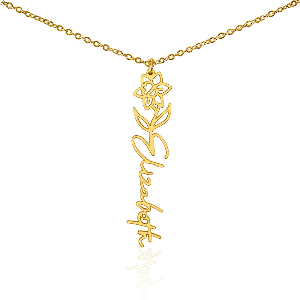 "Vireya" Flower Name Necklace w/o Message