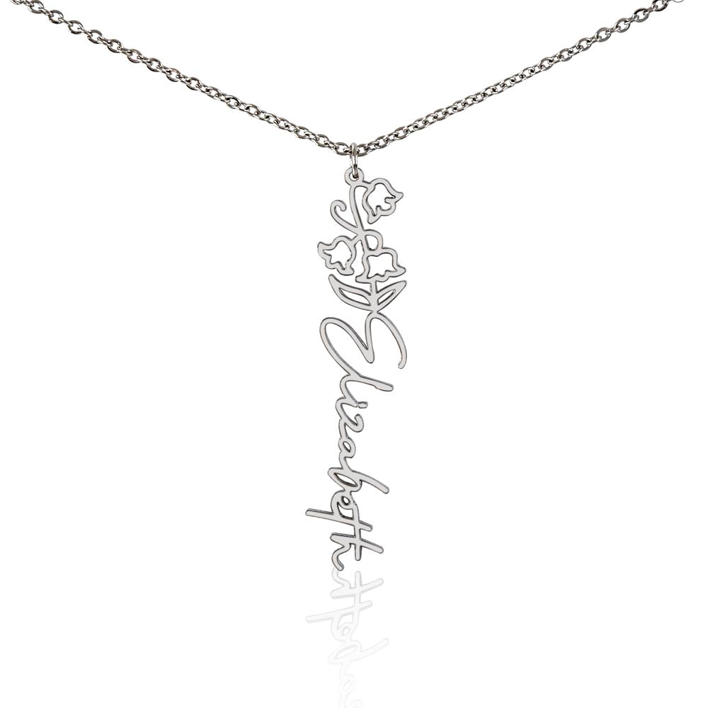 "Vireya" Flower Name Necklace w/o Message