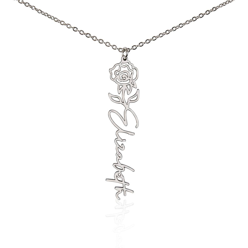 "Vireya" Flower Name Necklace w/o Message