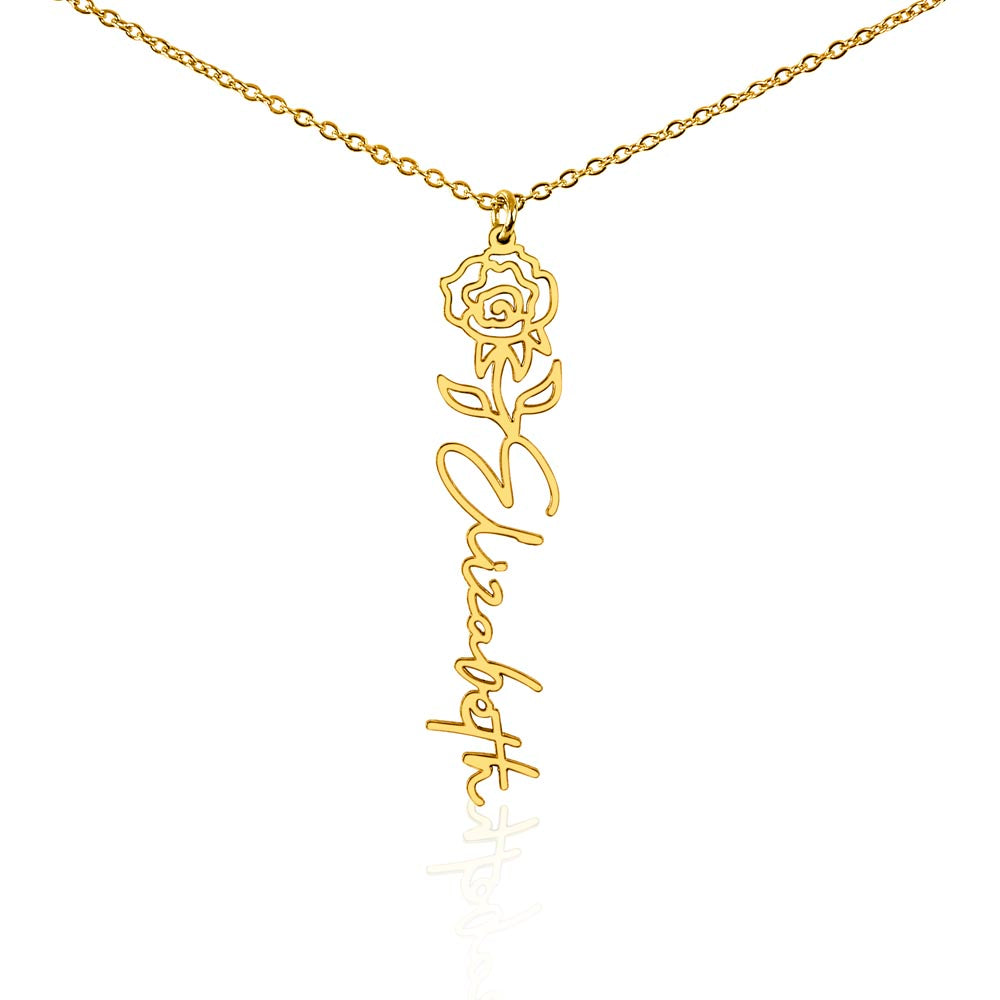 "Vireya" Flower Name Necklace w/o Message
