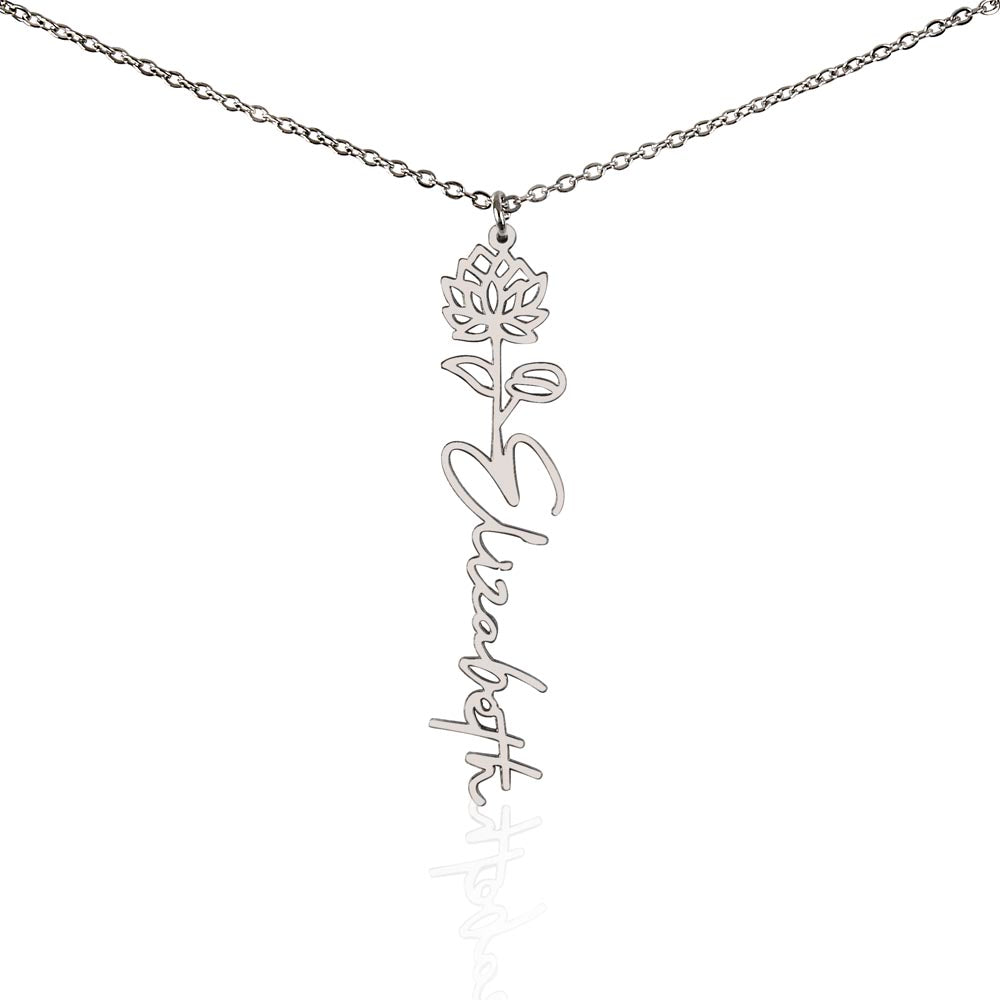 "Vireya" Flower Name Necklace w/o Message