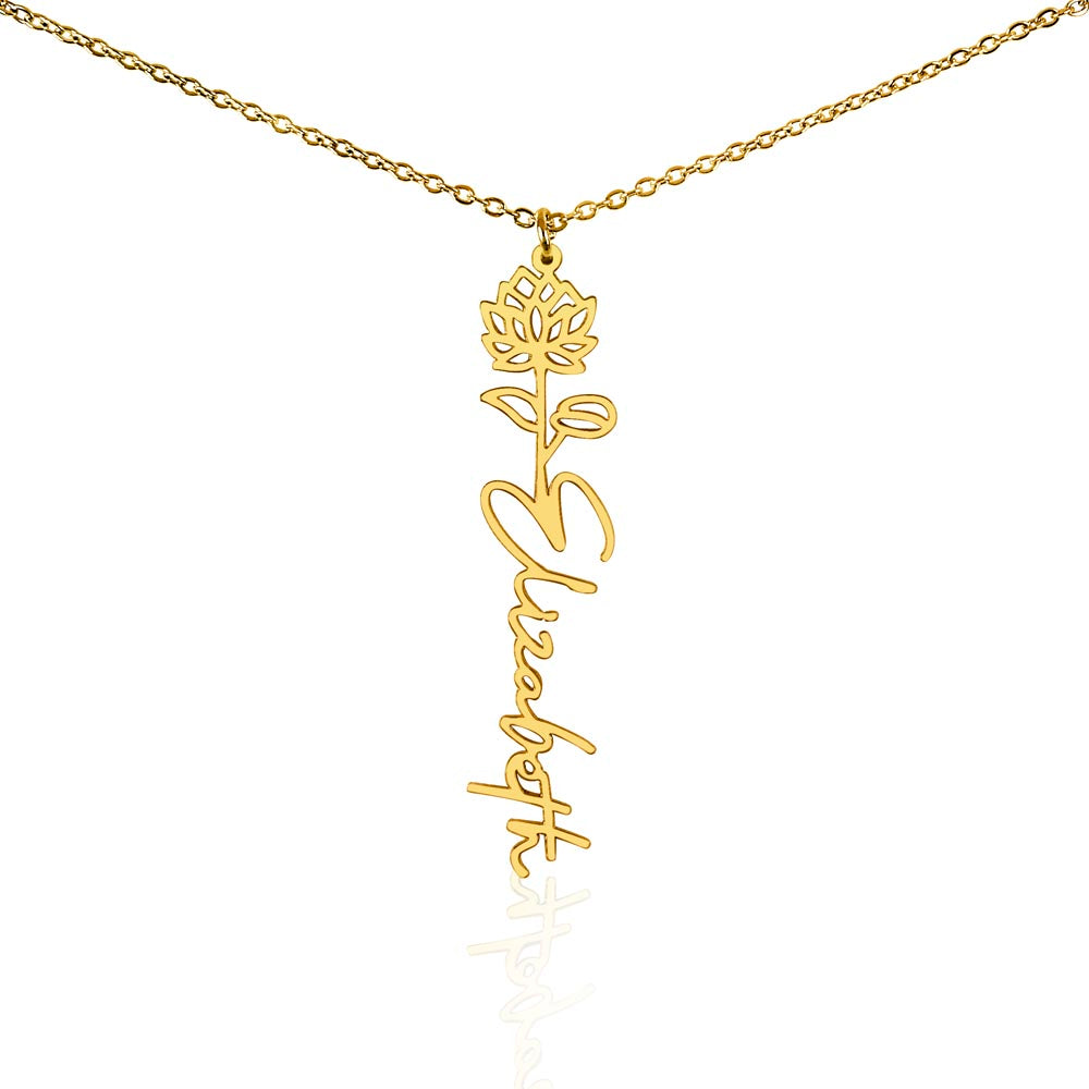 "Vireya" Flower Name Necklace w/o Message