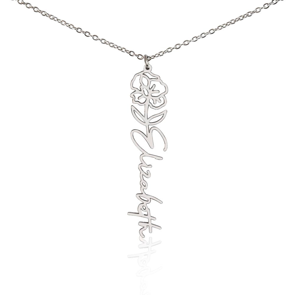 "Vireya" Flower Name Necklace w/o Message