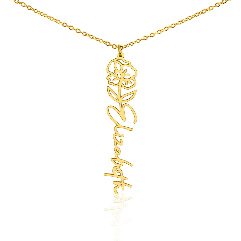 "Vireya" Flower Name Necklace w/o Message