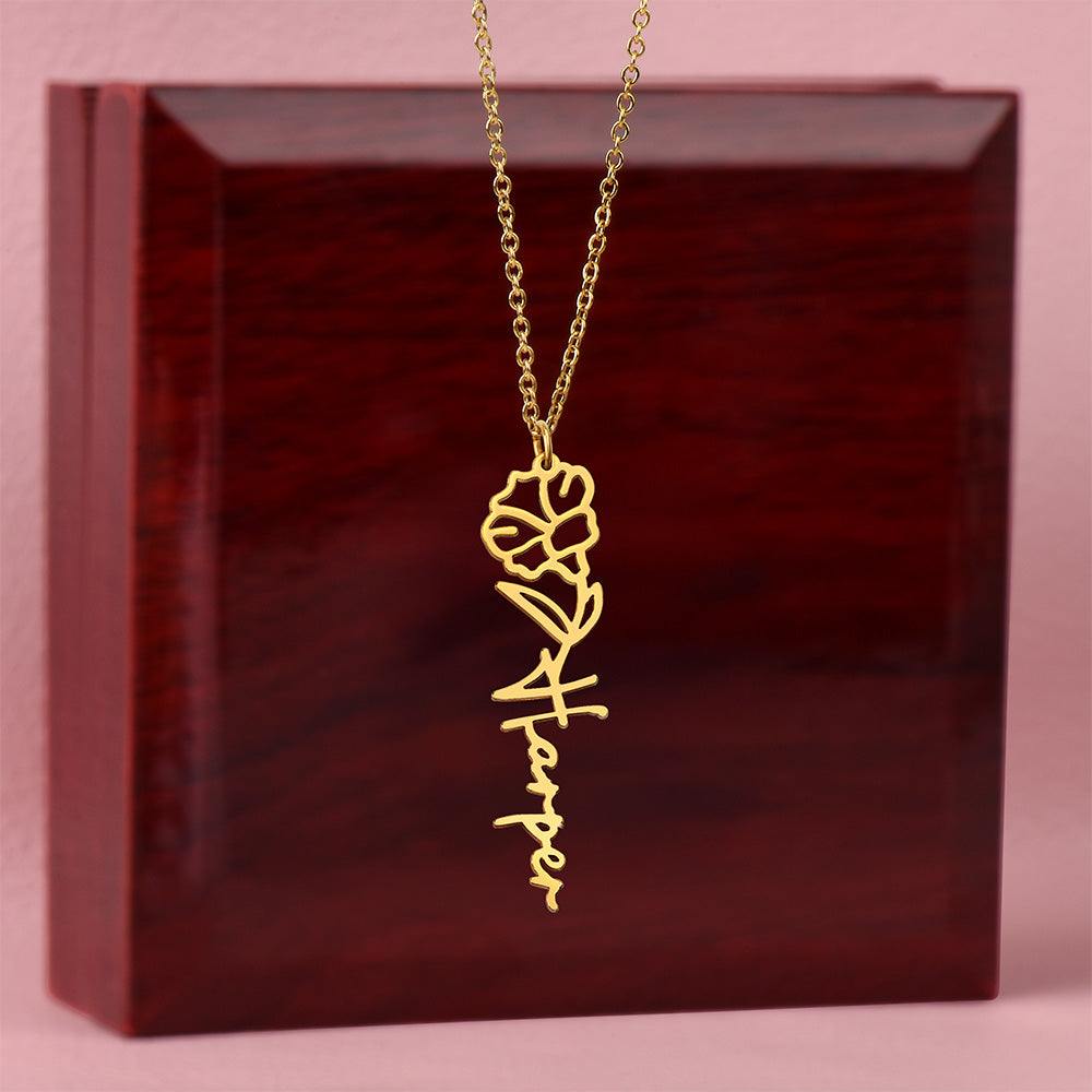 "Vireya" Flower Name Necklace w/o Message