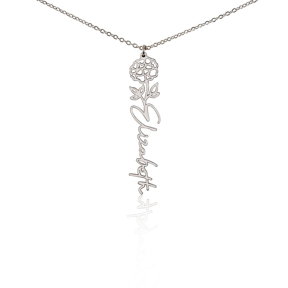 "Vireya" Flower Name Necklace w/o Message