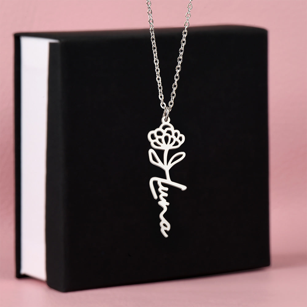 "Vireya" Flower Name Necklace w/o Message