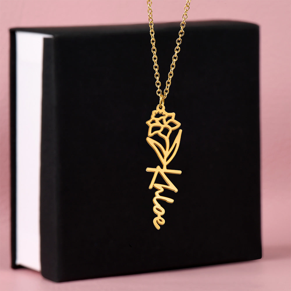 "Vireya" Flower Name Necklace w/o Message