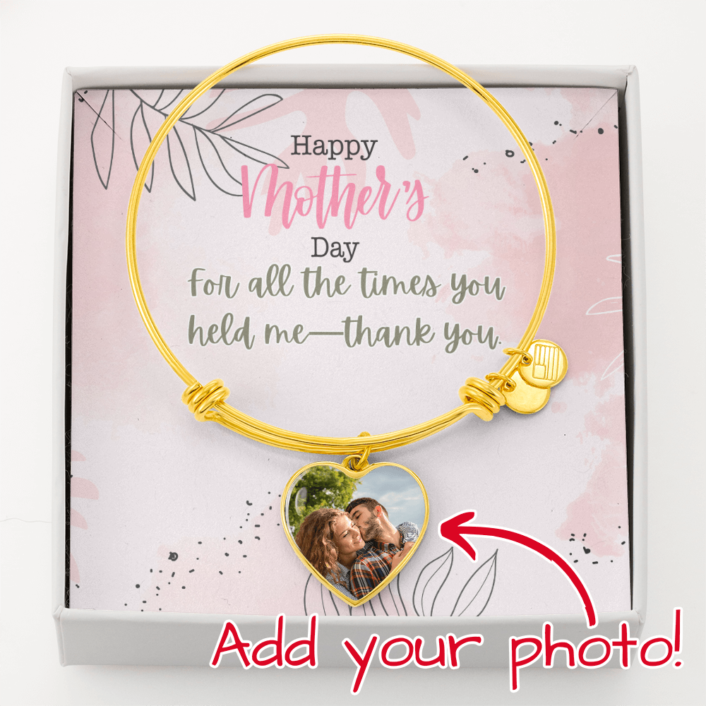 "Corra" Luxury Heart Bangle w/ Mother's Day Message