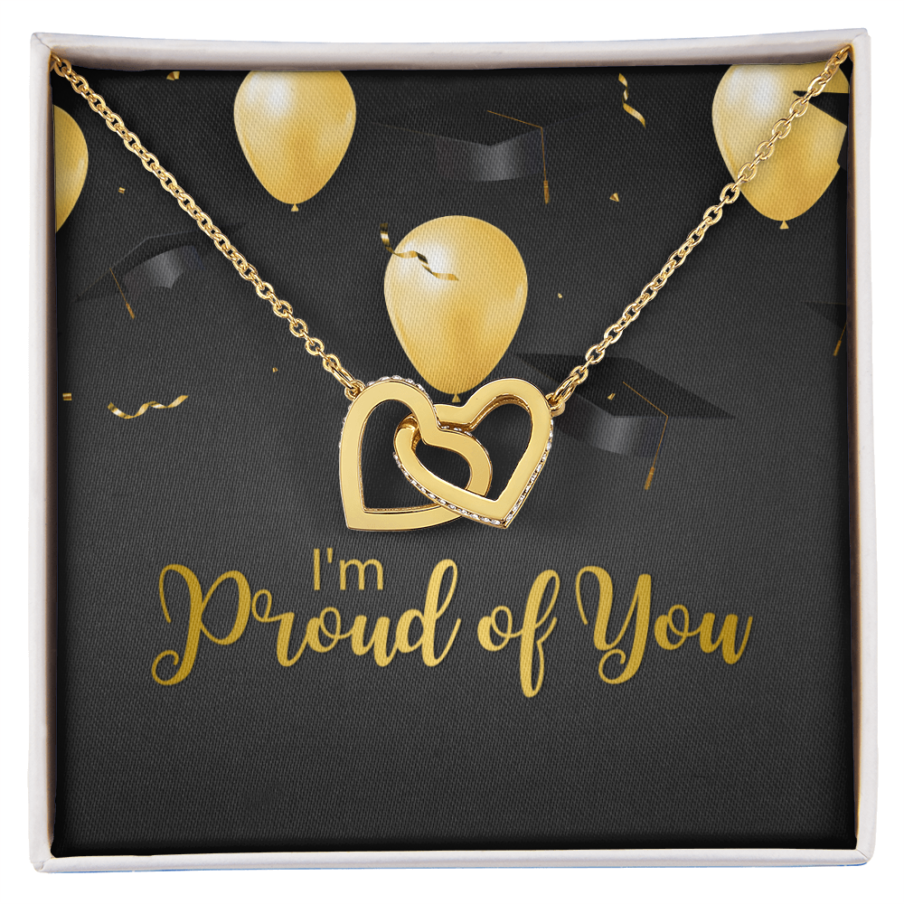 "Sinta"Interlocking Hearts Necklace  w/Message