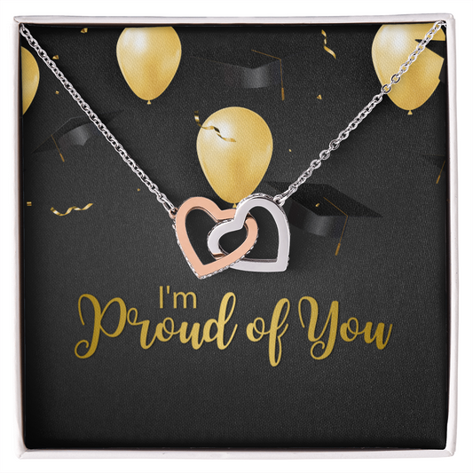 "Sinta"Interlocking Hearts Necklace  w/Message