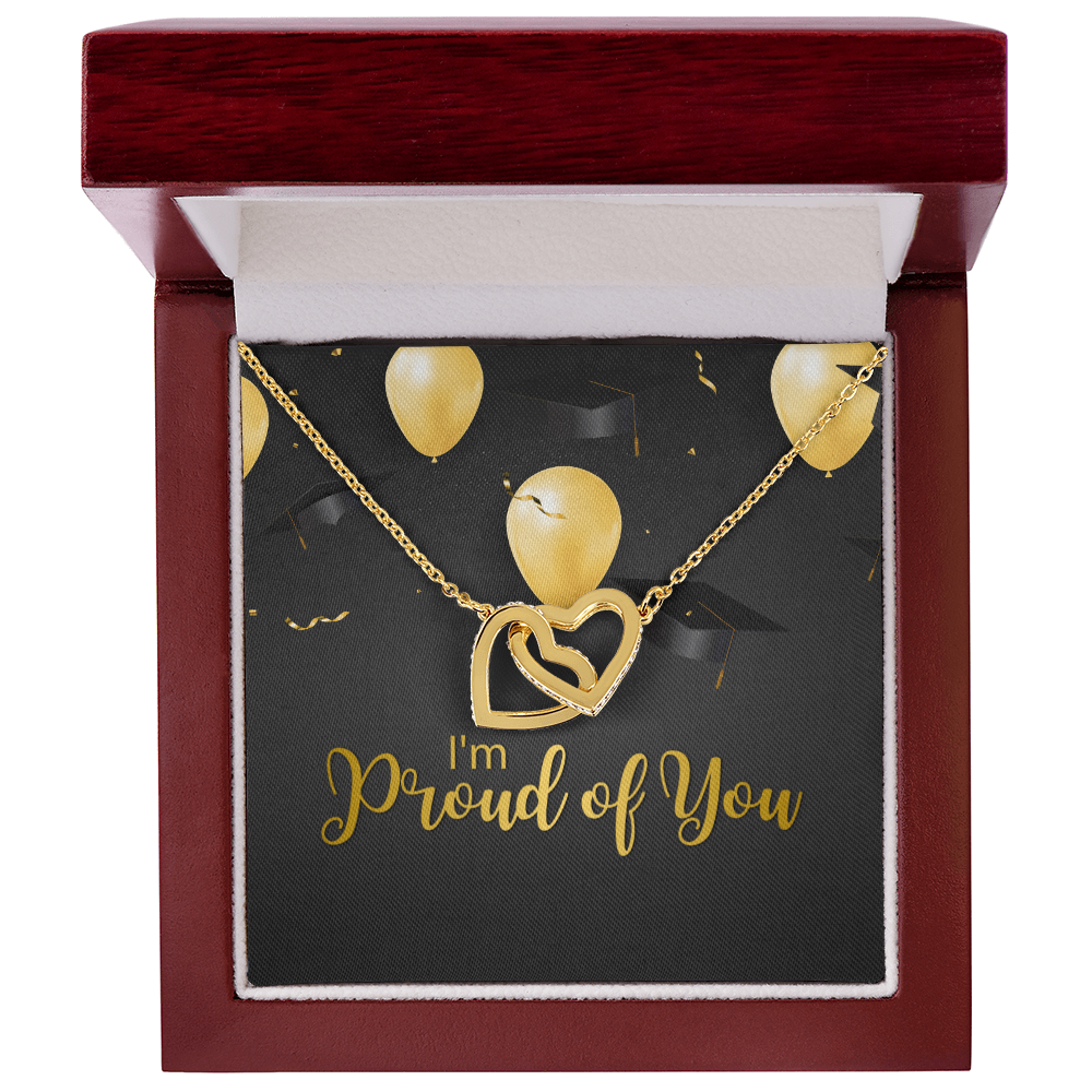 "Sinta"Interlocking Hearts Necklace  w/Message