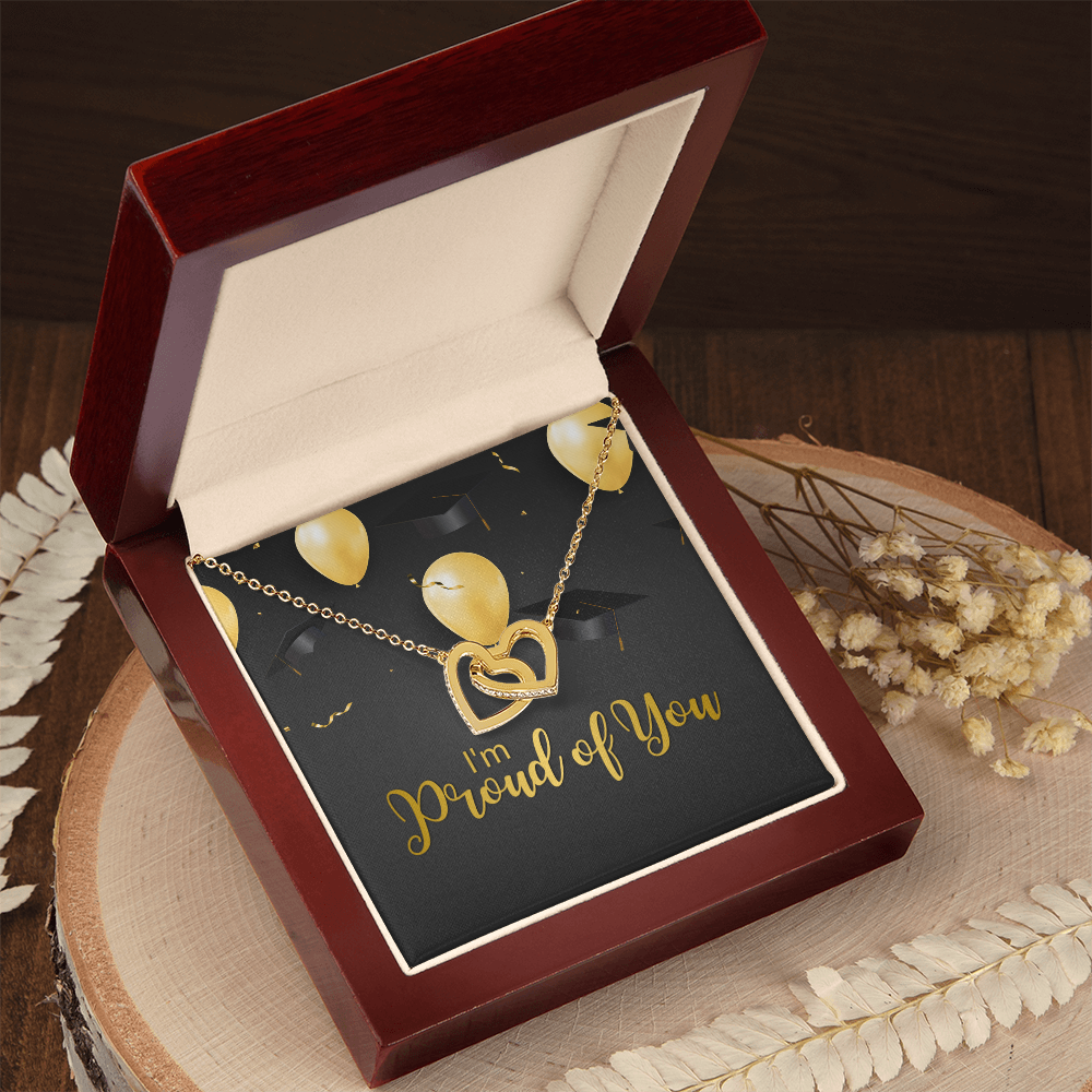 "Sinta"Interlocking Hearts Necklace  w/Message