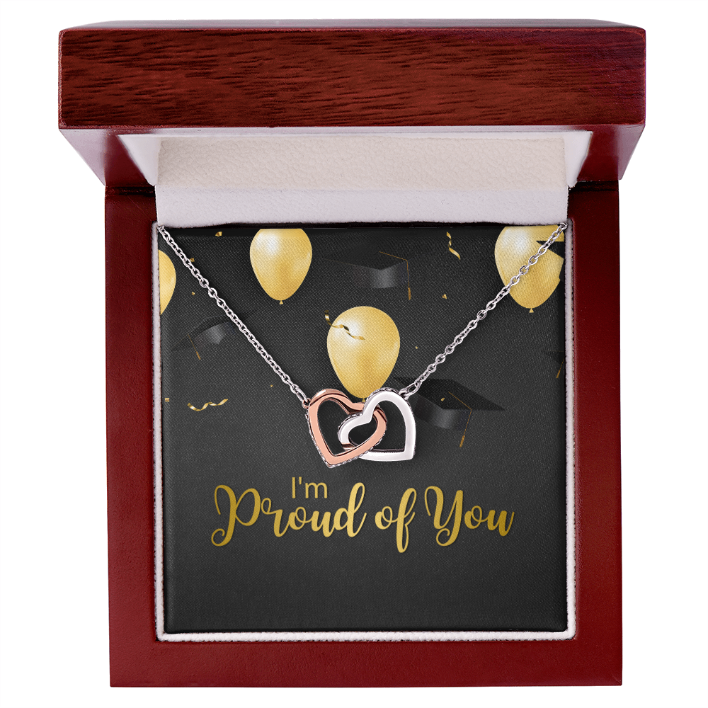 "Sinta"Interlocking Hearts Necklace  w/Message