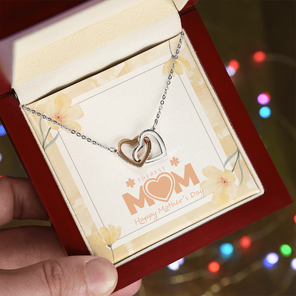 "Sinta" Interlocking Hearts Necklace w/ Mother's Day Message