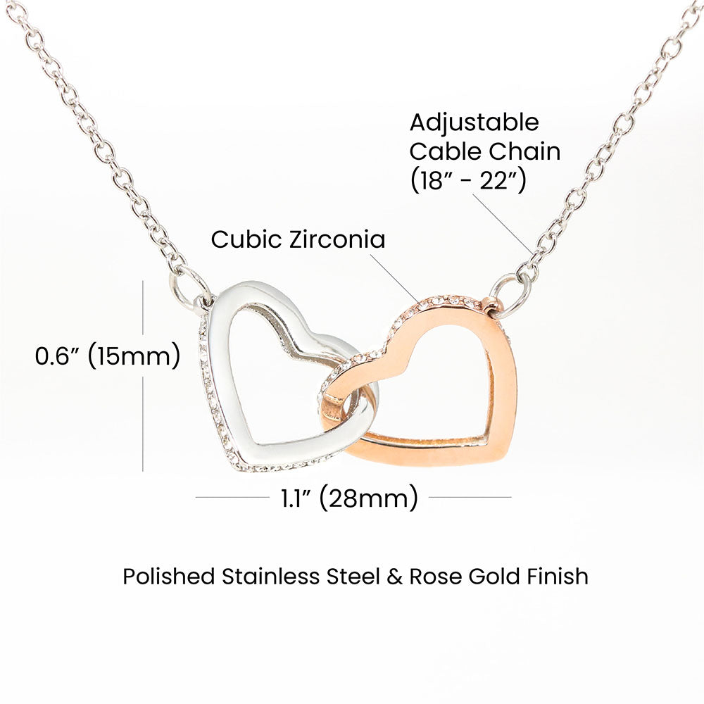"Sinta" Interlocking Hearts Necklace w/o Message