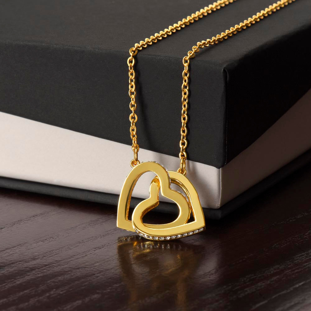 "Sinta" Interlocking Hearts Necklace w/o Message