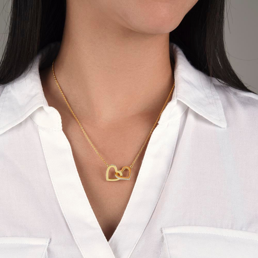 "Sinta" Interlocking Hearts Necklace w/o Message