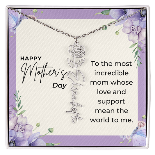 "Vireya" Flower Name Necklace