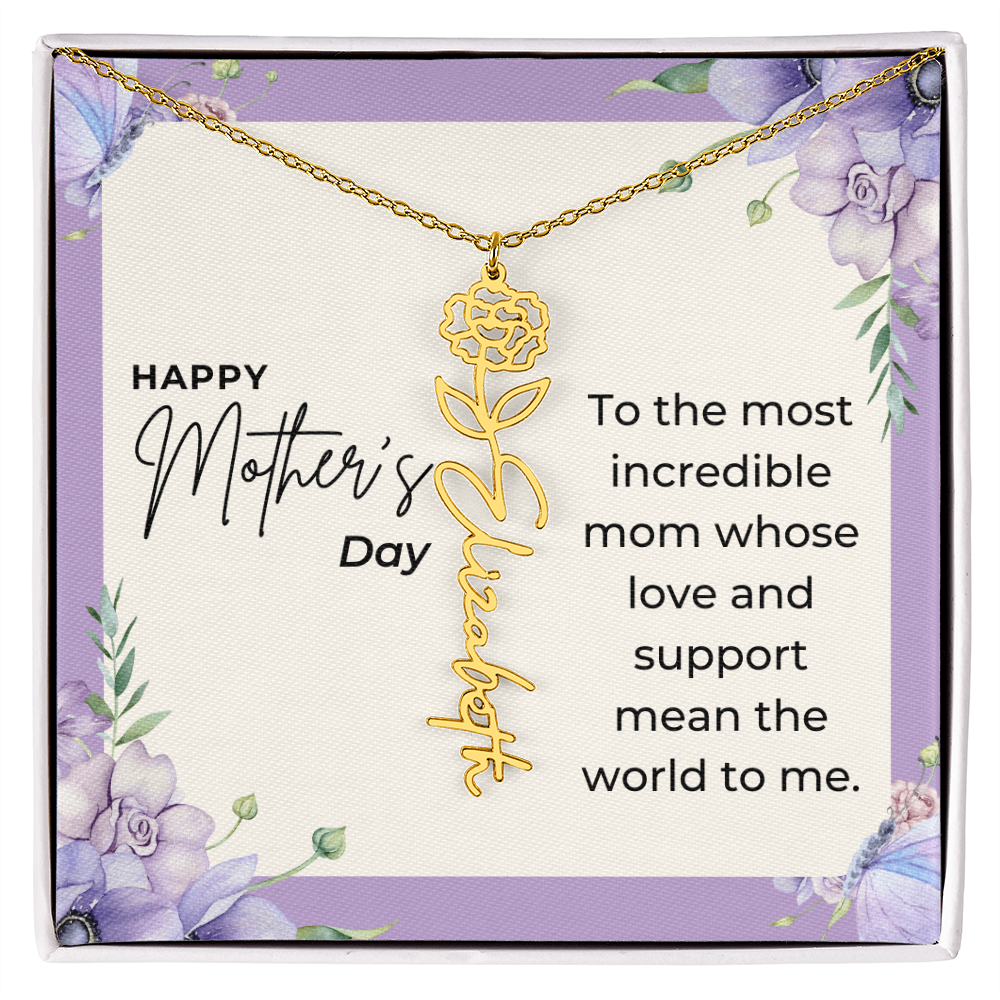 "Vireya" Flower Name Necklace