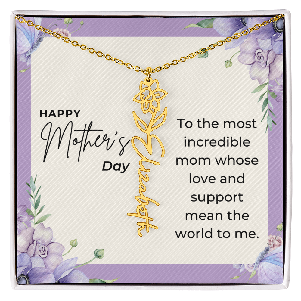 "Vireya" Flower Name Necklace