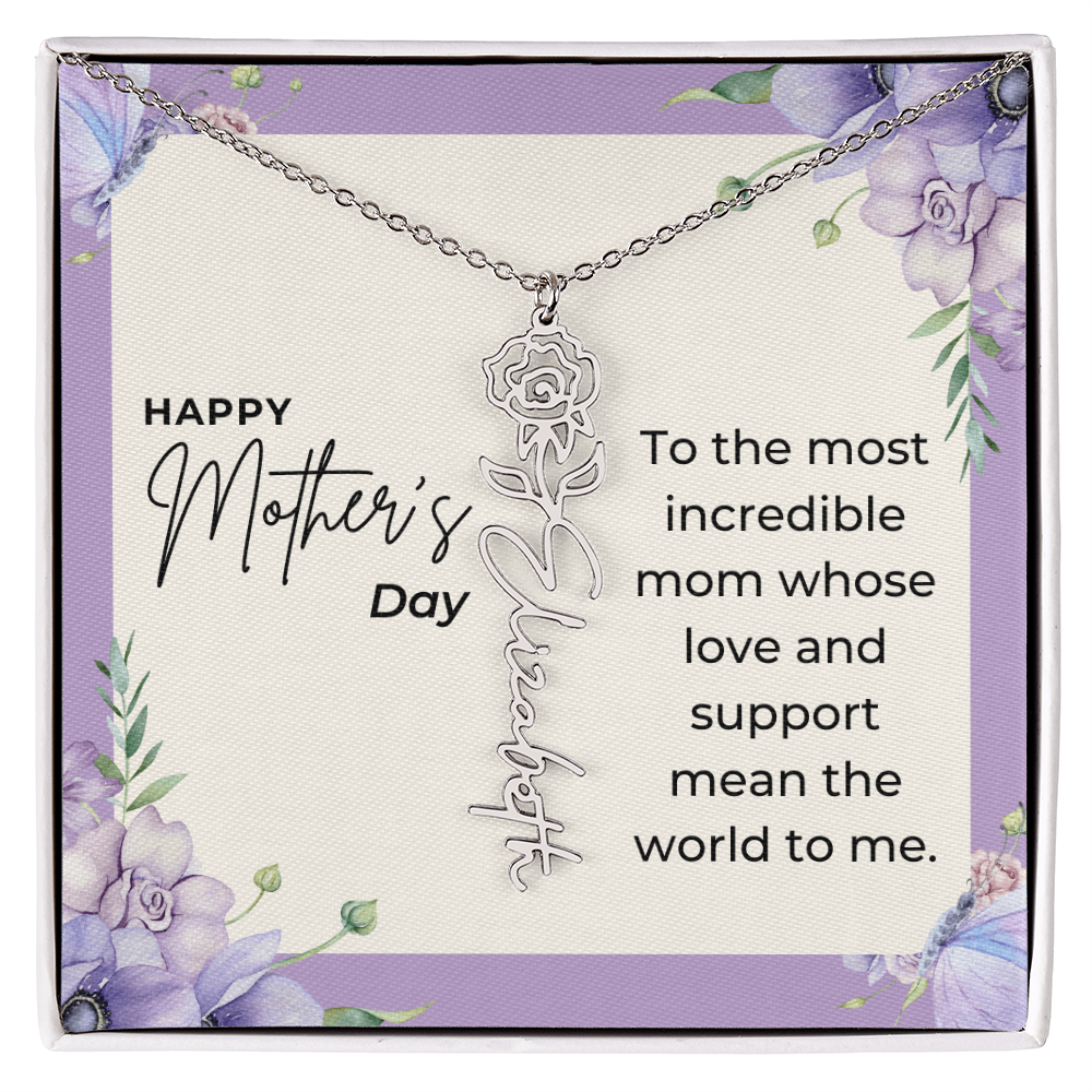 "Vireya" Flower Name Necklace
