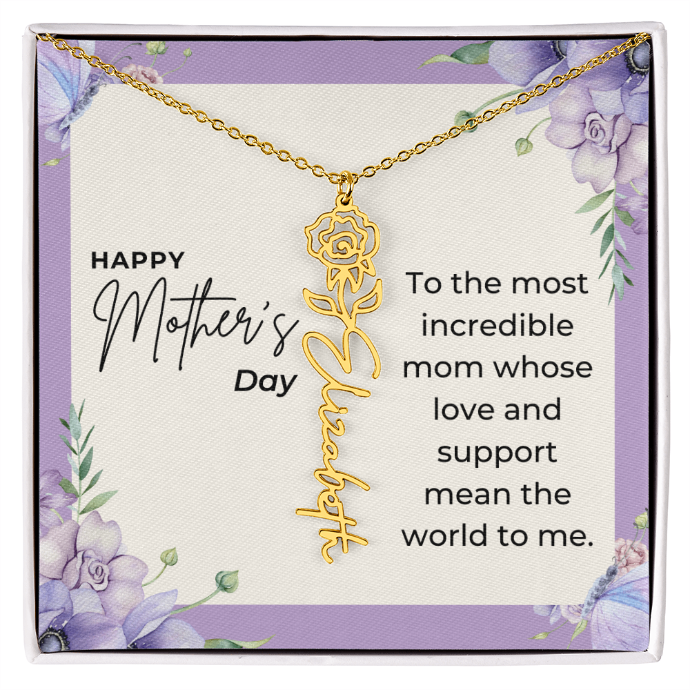 "Vireya" Flower Name Necklace