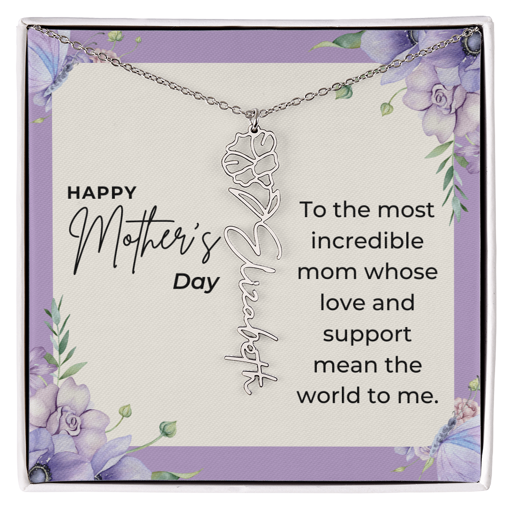 "Vireya" Flower Name Necklace