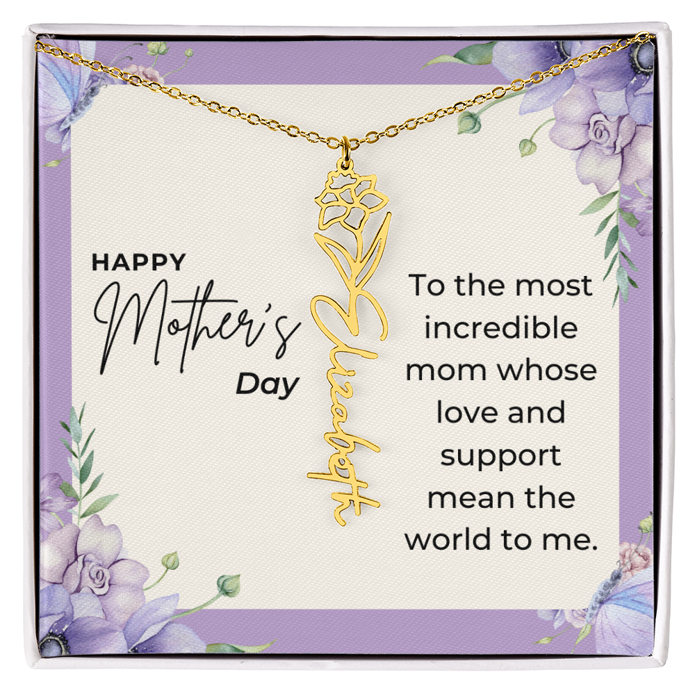 "Vireya" Flower Name Necklace