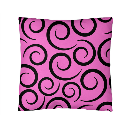 Pink Swirl Reversible Indoor/Outdoor Pillow